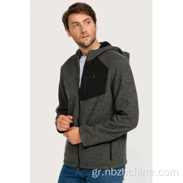 Οι άνδρες συνδέονται με το fleece melange pullover hoodies